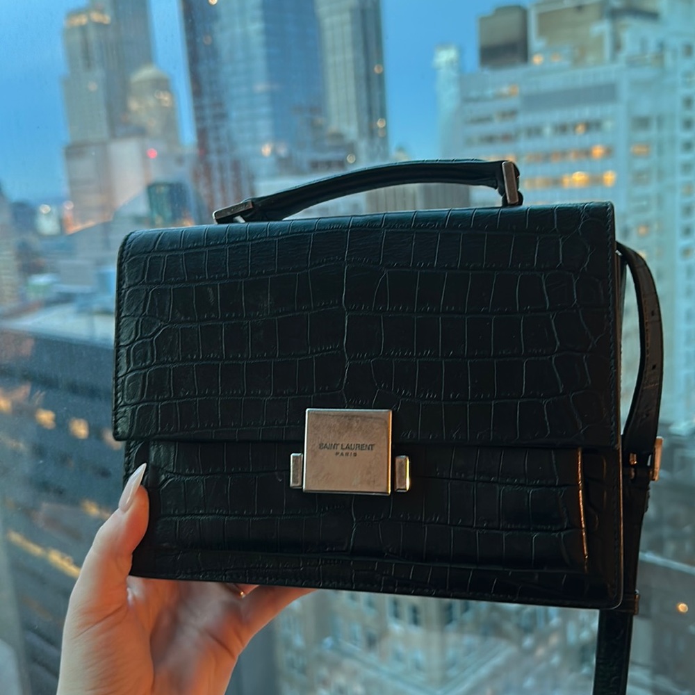 Saint Laurent Medium Embossed Bellechasse Bag- black